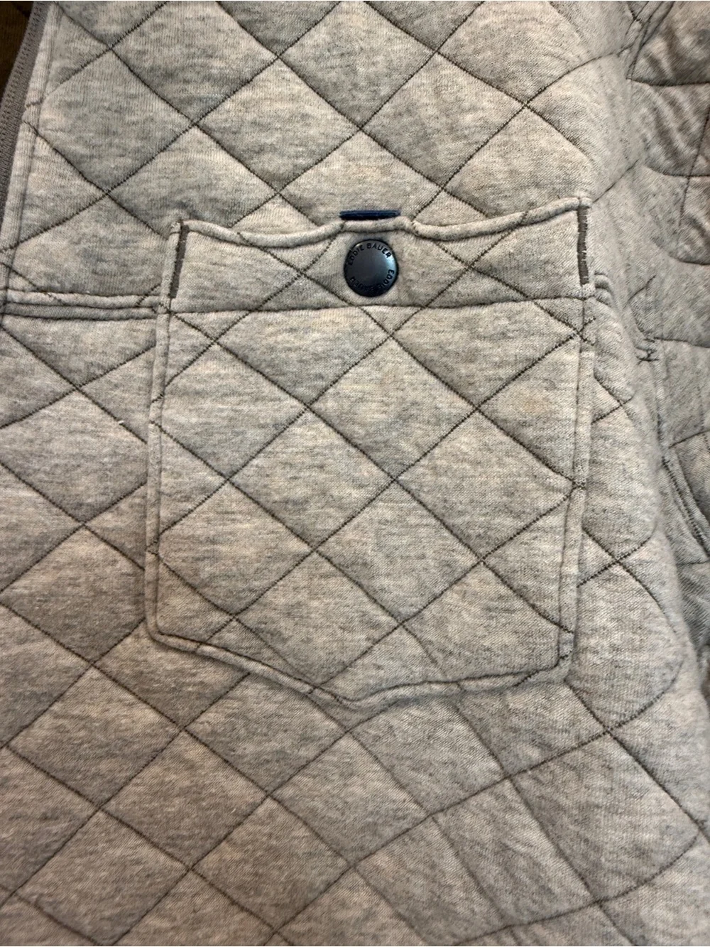 EUC Eddie Bauer Quilted Quarter-Zip Quilted Pullover - Beige Taupe